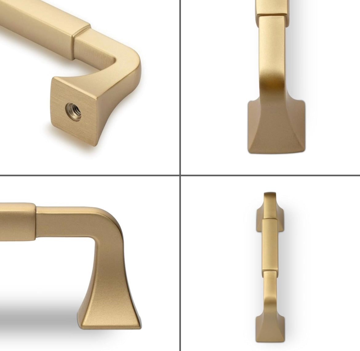 6pk Champagne/Brushed Gold Cabinet Handles, Furniture Pulls 3- inch