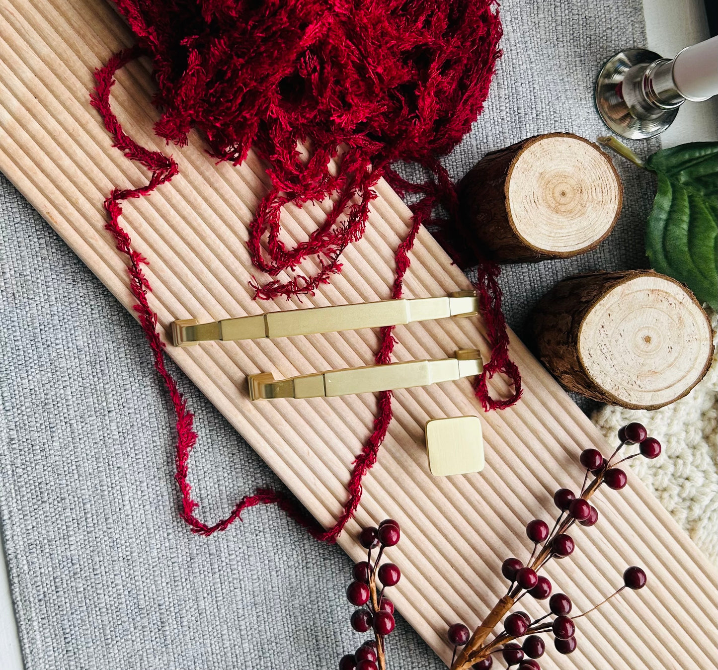 6pk Champagne Gold Square Kitchen Cabinet Furniture Knobs