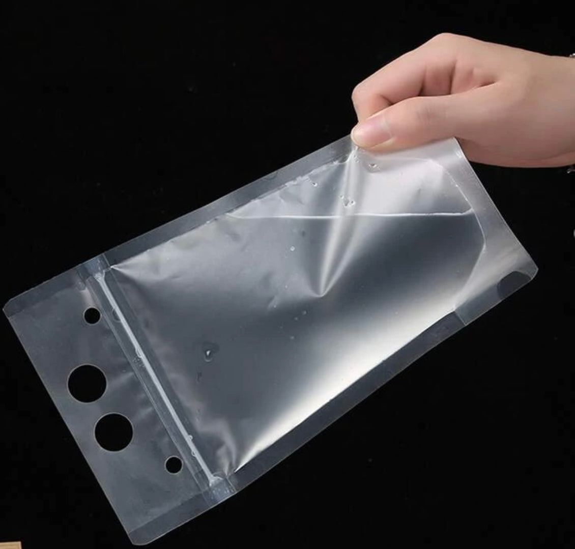 10pk Spill Proof Liquid Travel Pouch With Straw included