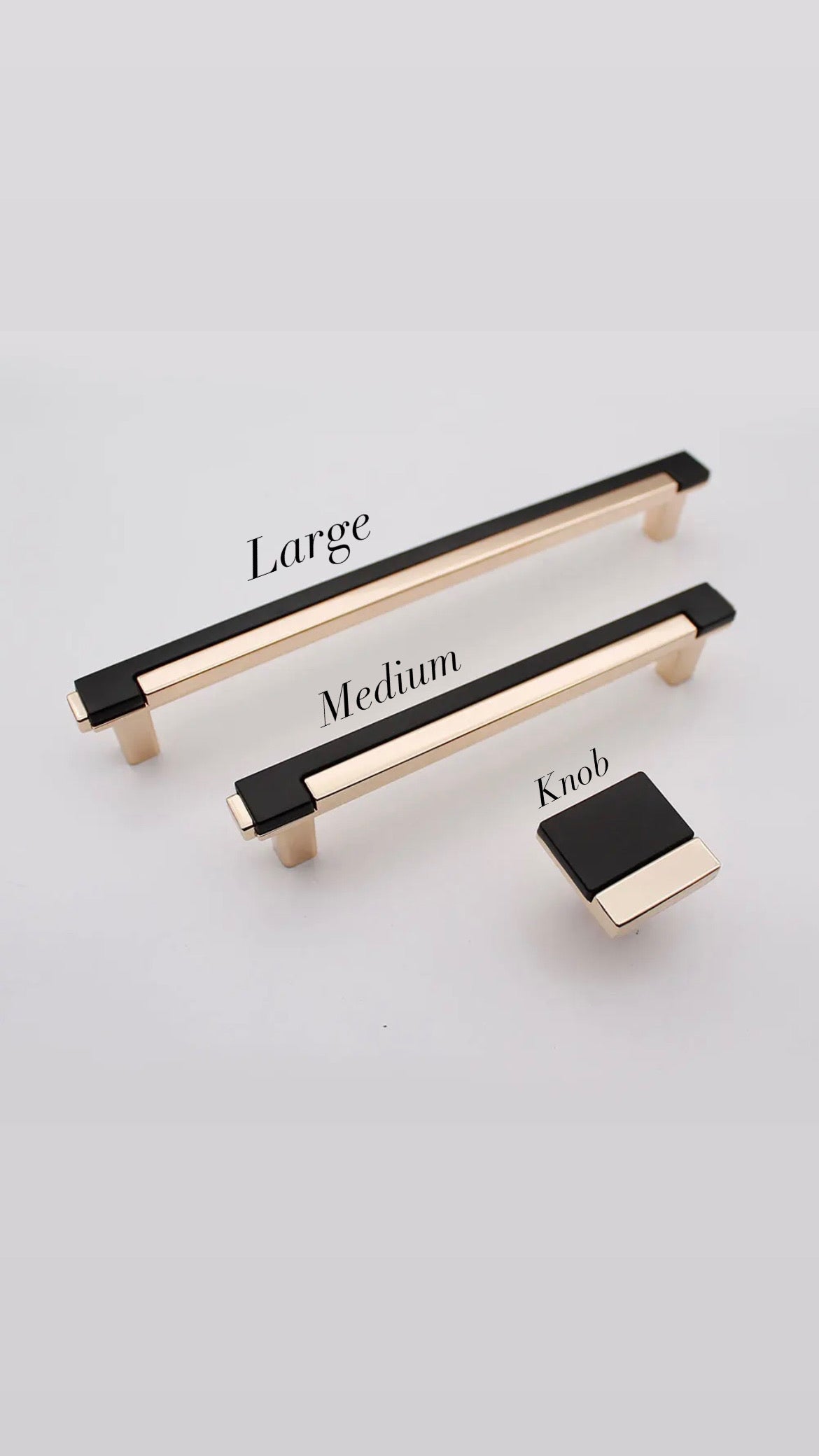 6pk Black/Gold 7.5” (Large) Luxury Cabinet Handle, Modern Style Furniture pull