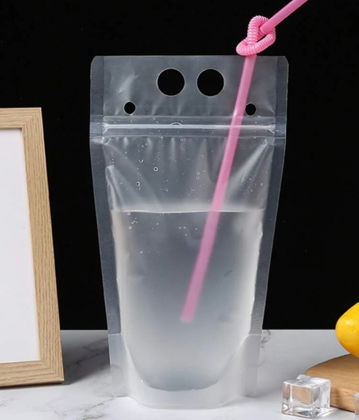10pk Spill Proof Liquid Travel Pouch With Straw included