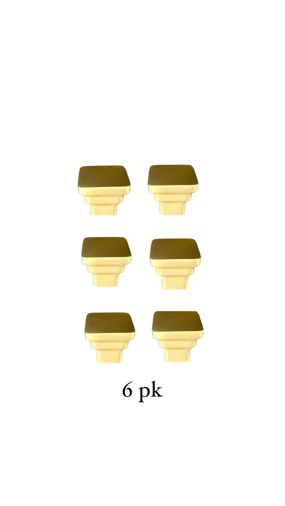 6pk Champagne Gold Square Kitchen Cabinet Furniture Knobs