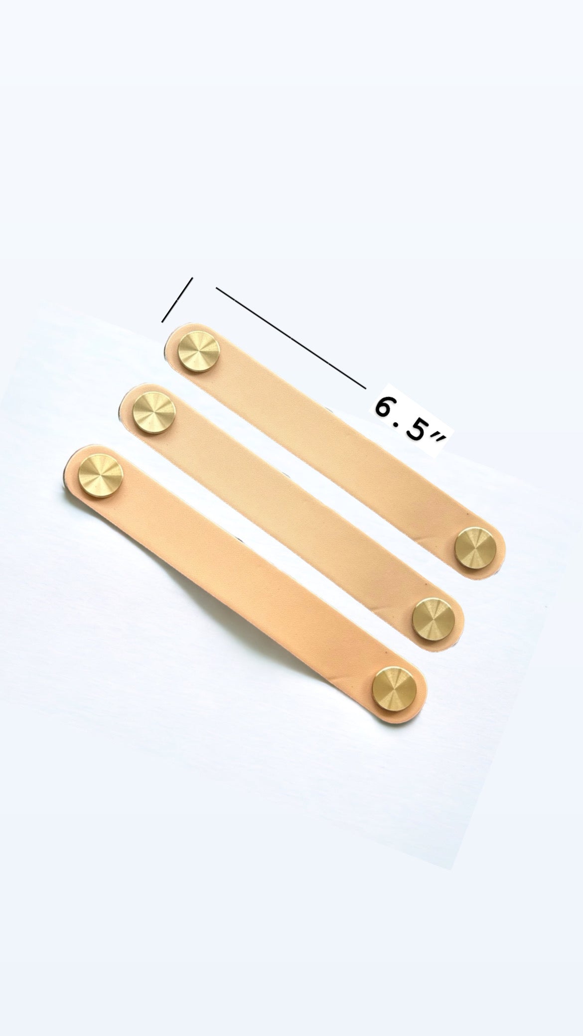 6pk Khaki Leather Pull 128mm 2Hole Handle Pull Light Cabinet Handle, Modern Style Furniture