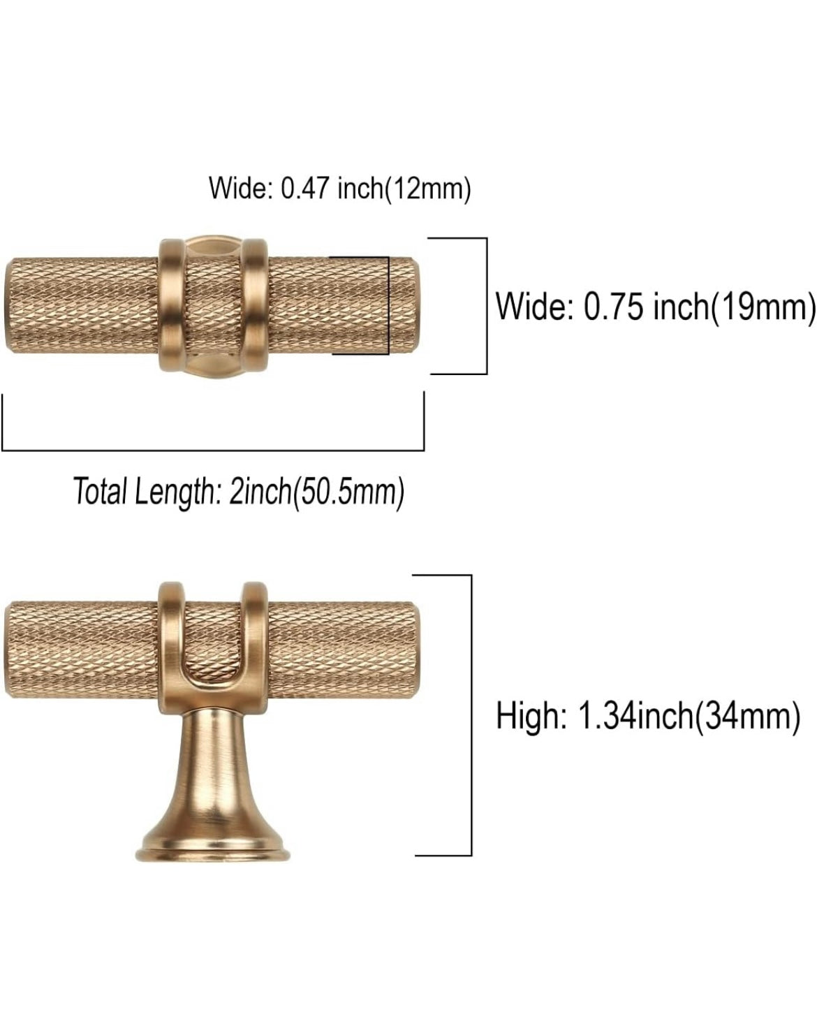 1pc Champagne Cabinet Dresser Handle Knobs