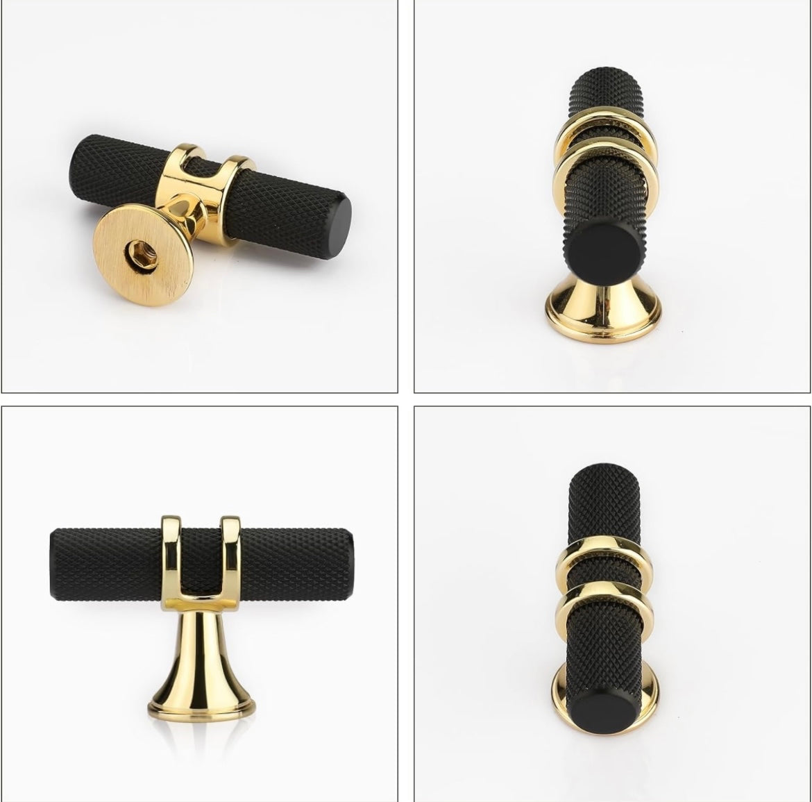 1pc Black and Gold Cabinet Furniture T knobs