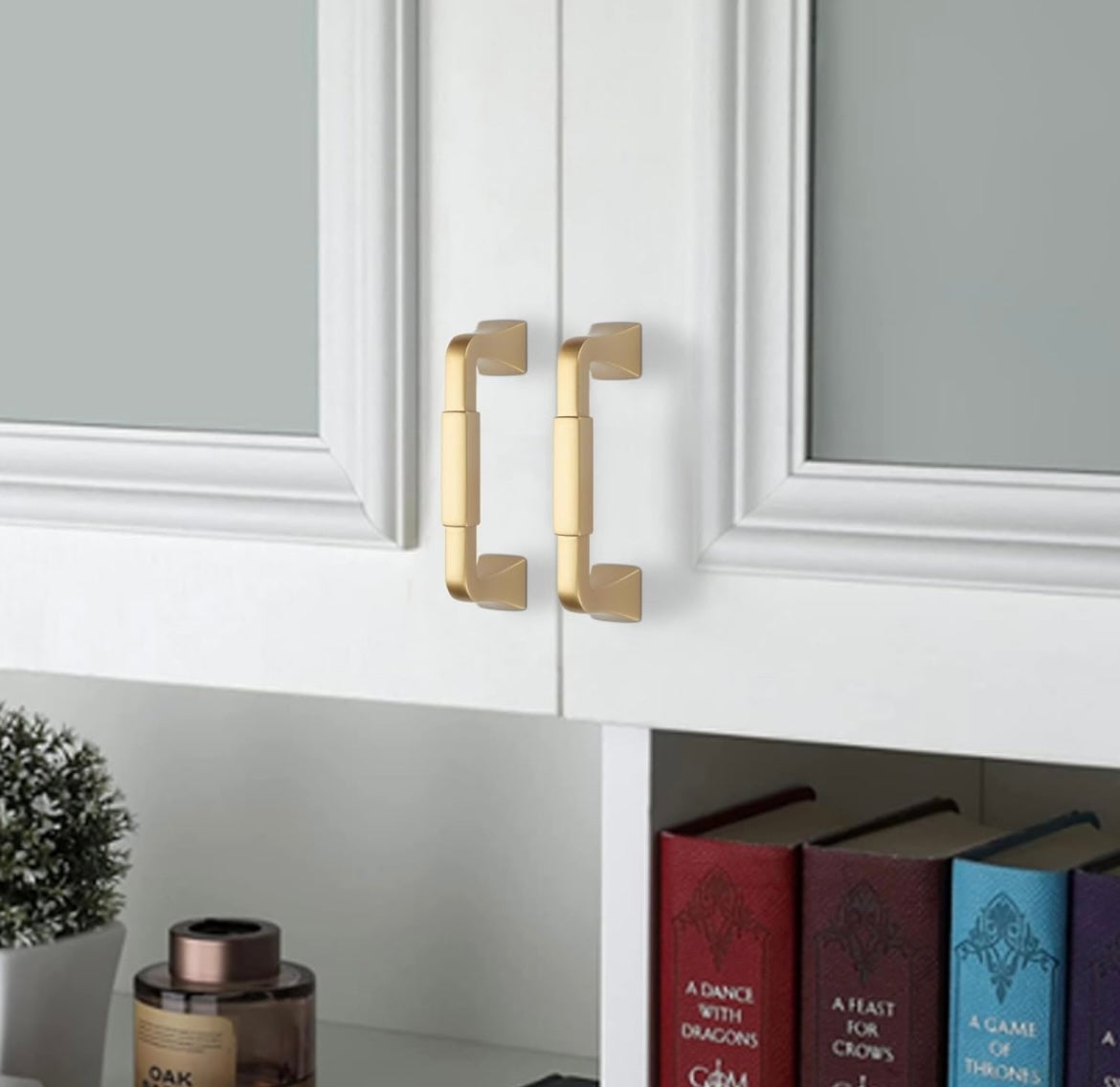 6pk Champagne/Brushed Gold Cabinet Handles, Furniture Pulls 3- inch