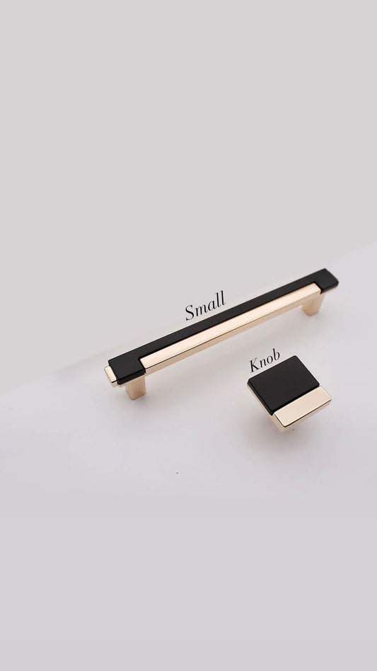 6pk Black/Gold 3.65” (small) Light Luxury Cabinet Handle, Modern Style Furniture pull