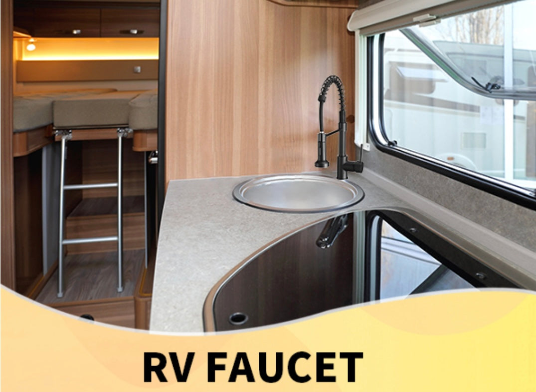 Kitchen Faucet with39  Down Sprayer, Black, Single Handle Pull Out Spring Sink Faucets 1 Or 3 Hole Dual Function for Farmhouse Camper Laundry Utility Rv Wet Bar